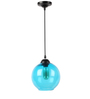 Blue Glass Single Hanging Light