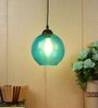 Blue Glass Single Hanging Light