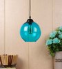 Blue Glass Single Hanging Light