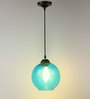 Blue Glass Single Hanging Light