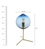 Blue Glass Shade Table Lamp with Gold Base