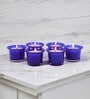 Blue Glass Votive Candles Set Of 6