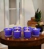 Blue Glass Votive Candles Set Of 6