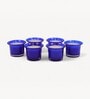 Blue Glass Votive Candles Set Of 6