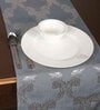 Blue Hallway Damasc Cotton Jacquard (60 x 13) Table Runner