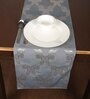 Blue Hallway Damasc Cotton Jacquard (84 x 13) Table Runner
