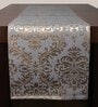 Blue Hallway Damasc Cotton Jacquard (96 x 13) Table Runner