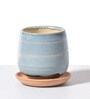 Blue Hand Made Ceramic Pot & Base Plate
