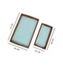 Premium Blue Handcrafted  Wood & PVC (Set of 2) Serving Trays