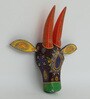 Blue Handcrafted Cow Sclupture Mango Wood Wall Mask
