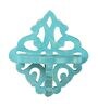 Blue Handcrafted Solid Wood Traditional Wall Shelf