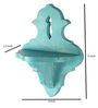 Blue Handcrafted Solid Wood Traditional Wall Shelf
