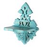 Blue Handcrafted Solid Wood Traditional Wall Shelf