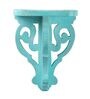 Blue Handcrafted Solid Wood Traditional Wall Shelf