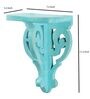 Blue Handcrafted Solid Wood Traditional Wall Shelf