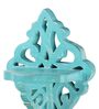 Blue Handcrafted Solid Wood Traditional Wall Shelf