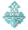 Blue Handcrafted Solid Wood Traditional Wall Shelf