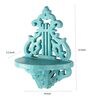 Blue Handcrafted Solid Wood Traditional Wall Shelf