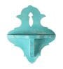 Blue Handcrafted Solid Wood Traditional Wall Shelf