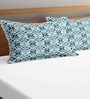 Blue Ikat 210 TC Cotton Pillow Covers Set of 2
