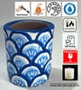 Blue Indigo Hand Painted Clay Jar For Candle