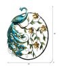 Blue Iron Peacock On A Ring Metal Wall Art