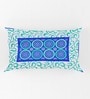 Blue Geometric 120 TC Cotton Queen Sized Bedsheet with 2 Pillow Cover