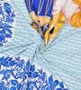Blue Traditional 120 TC Cotton Queen Sized Bedsheet with 2 Pillow Cover