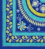 Blue Traditional 120 TC Cotton Queen Sized Bedsheet with 2 Pillow Cover