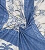 Blue Floral 120 TC Cotton Queen Sized Bedsheet with 2 Pillow Cover