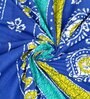 Blue Traditional 120 TC Cotton Queen Sized Bedsheet with 2 Pillow Cover