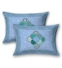 Blue Abstract 120 TC Cotton Queen Sized Bedsheet with 2 Pillow Cover
