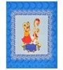 Blue Traditional 120 TC Cotton Queen Sized Bedsheet with 2 Pillow Cover