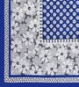 Blue Traditional 120 TC Cotton Queen Sized Bedsheet with 2 Pillow Cover
