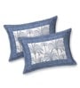 Blue Floral 120 TC Cotton Queen Sized Bedsheet with 2 Pillow Cover