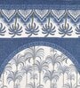 Blue Floral 120 TC Cotton Queen Sized Bedsheet with 2 Pillow Cover