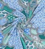 Blue Abstract 120 TC Cotton Queen Sized Bedsheet with 2 Pillow Cover