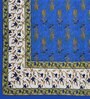 Blue Floral 120 TC Cotton Queen Sized Bedsheet with 2 Pillow Cover