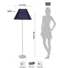 Blue Jute Conical Shade Steel Floor Lamp Steel Base