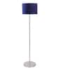 Blue Jute Drum Shade Steel Floor Lamp Steel Base