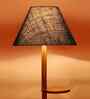 Blue Jute Wooden Floor Lamp