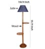 Blue Jute Wooden Floor Lamp