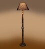 Blue Jute Wooden Floor Lamp