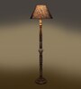 Blue Jute Wooden Floor Lamp