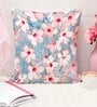 Blue Jute Floral 16x16 inches Cushion Covers (Pack of 2)