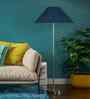 Blue Jute Coolie Shade Floor Lamp Steel Base