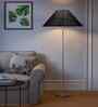 Blue Jute Coolie Shade Floor Lamp Steel Base