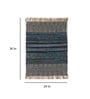 Blue Jute Cotton Reversible Hand Woven 3 x 2 Feet Dhurrie