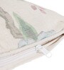 Blue Floral Jute 16 x 16 Inches Cushion Covers (Set of 2)