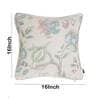 Blue Floral Jute 16 x 16 Inches Cushion Covers (Set of 2)